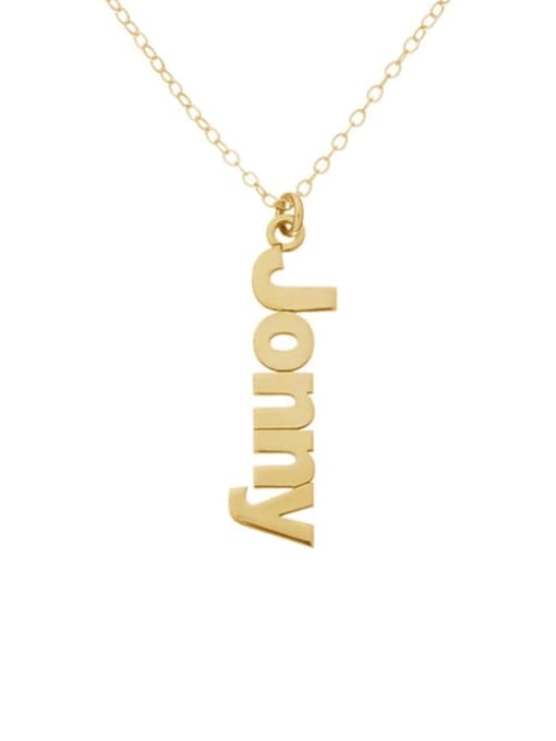 18K Gold Plated Personalized Sidelong Nameplate Necklaces