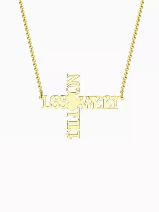 Lian Customize Personalized Cross Two Name Necklace 0