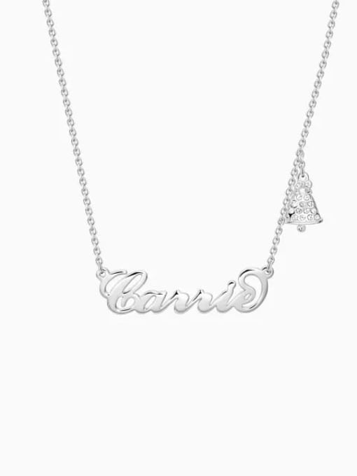 Lian Customize Silver Personalized  Father Christmas Name Necklace 0