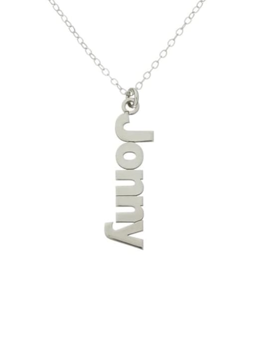 18K White Gold Plated Personalized Sidelong Nameplate Necklaces