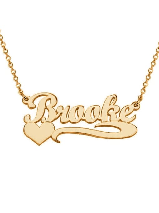 18K Gold Plated Personalized  Heart Name Necklace silver