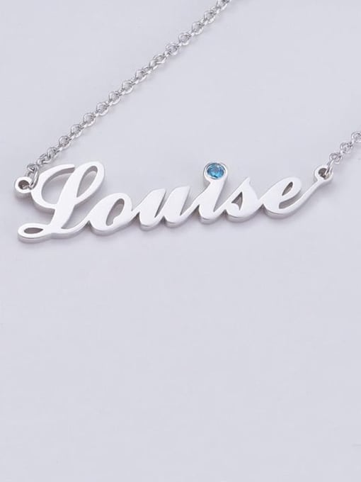 Lian silver personalized Name Necklace Birthstone 1