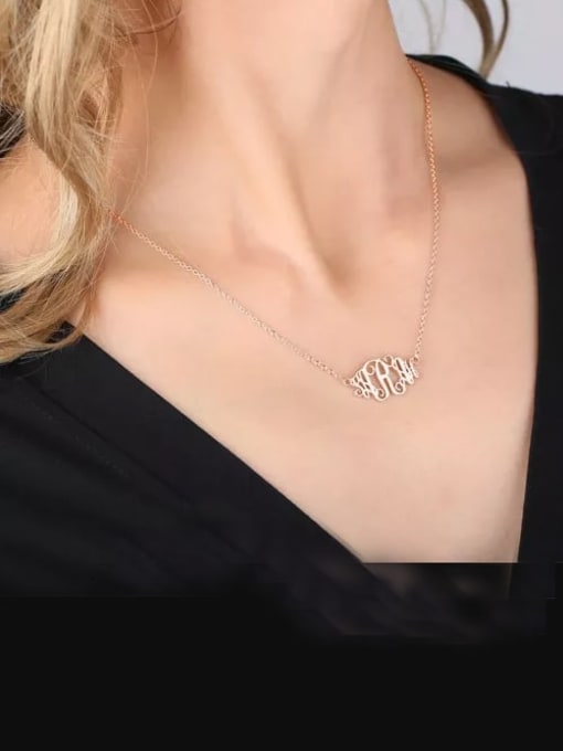Lian Customize Celebrity Monogram Necklace sterling Silver 1