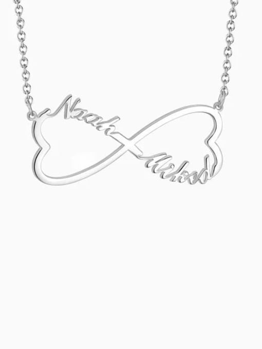Lian Customized Sliver Heart Infinity Name Necklace 0