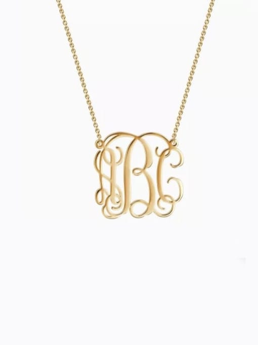 18K Gold Plated Small Celebrity RBC Monogram Necklace Sterling Silver