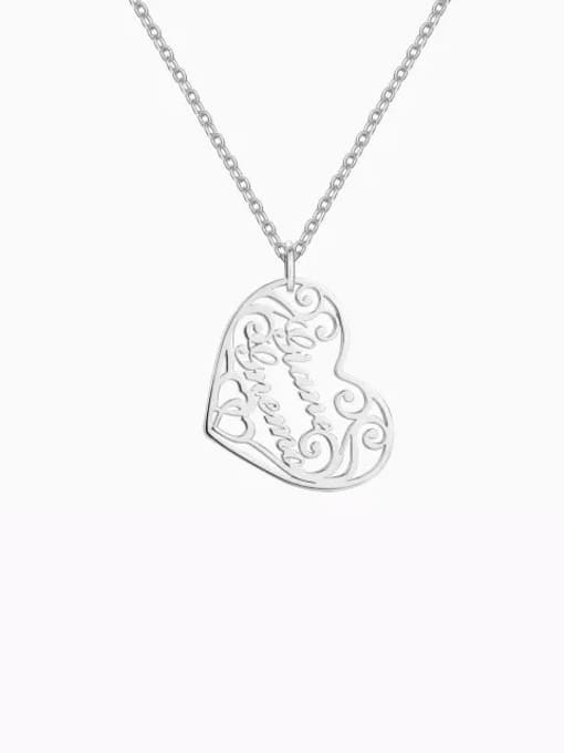 Lian Customized silver Filigree Heart Two Name Necklace 0