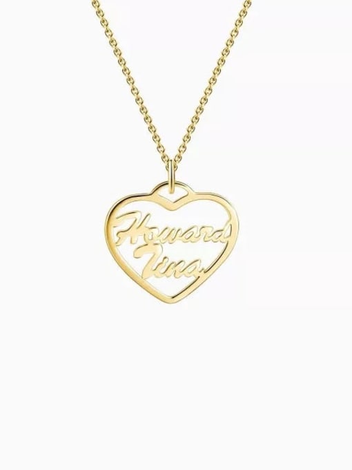 18K Gold Plated Customized Silver Personalized Heart Two Name Necklace