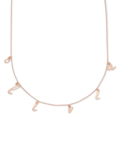 18K Rose Gold Plated custom personalized  Space Name Necklace