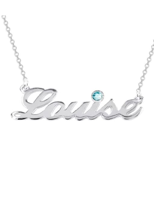 Lian silver personalized Name Necklace Birthstone 0