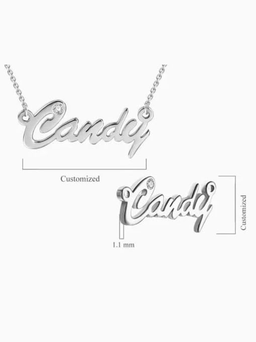 Lian Customized Personalized CZ Name Necklace Silver 4