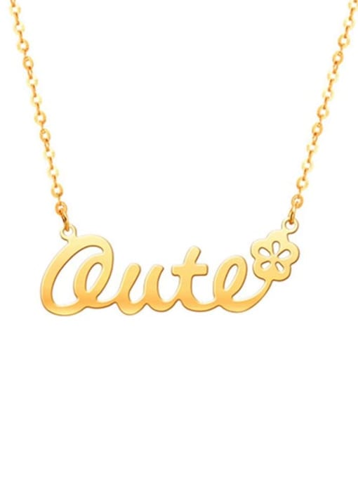 18K Gold Plated Personalized Classic Name Necklace with Flower