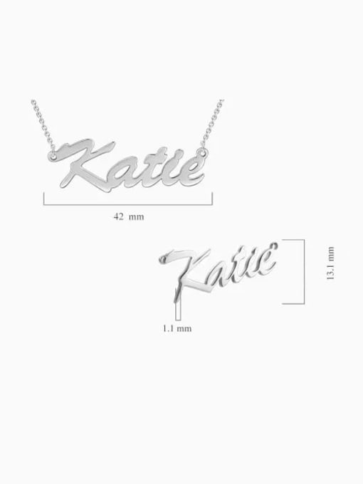 Lian Customize Classic Personalized "Katie" Name Necklace sterling siver 3