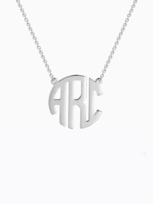 Lian Personalized Block Monogram Necklace Silver