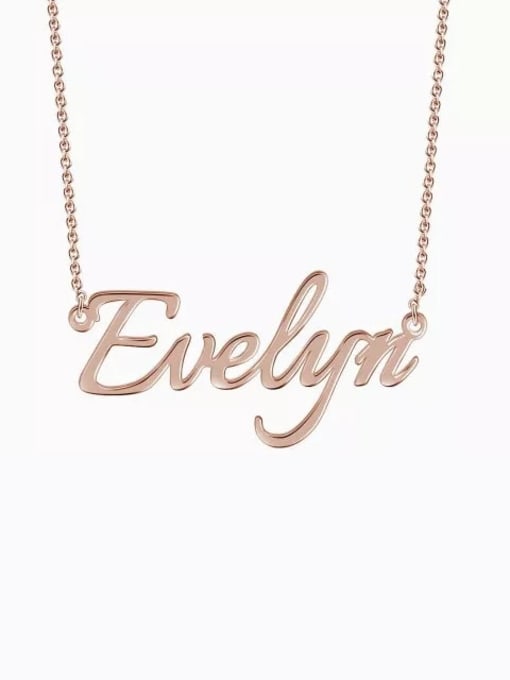 18K Rose Gold Plated Customized  Silver Personalized Name Necklace