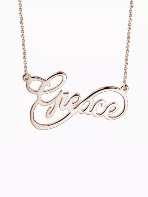 18K Rose Gold Plated Customized Infinity Style Name Necklace