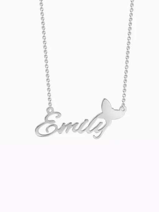 Lian Customize silver Personalized Name Necklace With Butterfly 0