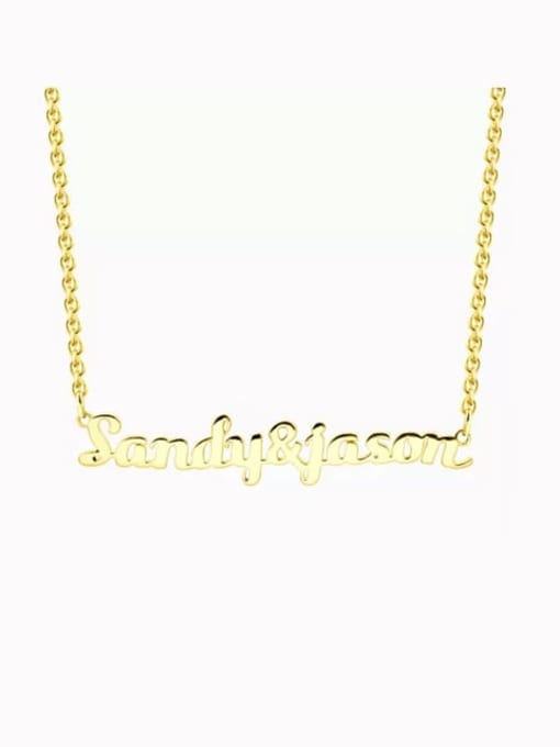 18K Gold Plated Customize 925 sterling Silver Couple Name Necklace