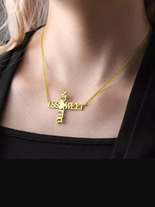 Lian Customize Personalized Cross Two Name Necklace 1