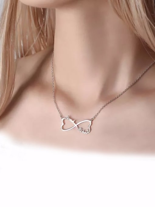 Lian Customized Sliver Heart Infinity Name Necklace 1