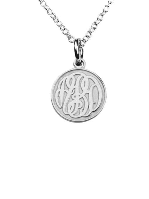 Lian Customize Embossed  Monogram Necklaces sterling siver 0