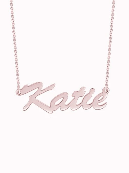 18K Rose Gold Plated Customize Classic Personalized "Katie" Name Necklace sterling siver