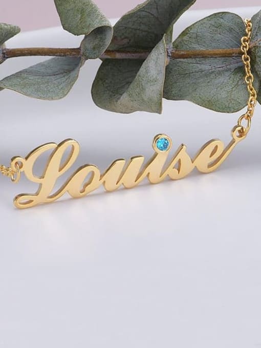 Lian silver personalized Name Necklace Birthstone 2
