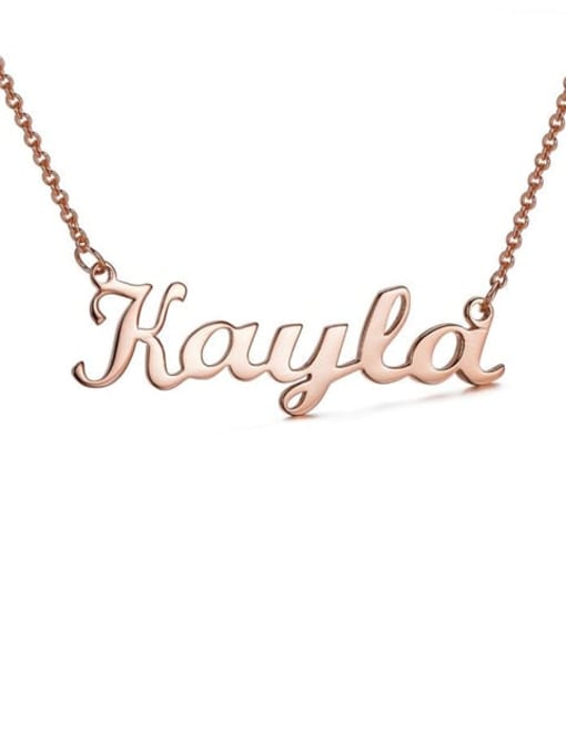 18K Rose Gold Plated custom Kayla style silver Personalized Name Necklace