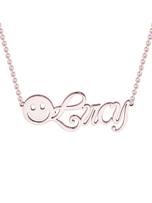 18K Rose Gold Plated BBF silver personalized  Smiley Name Necklace