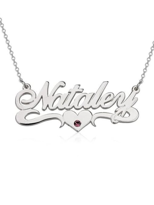 Lian Personalized Birthstone Name Necklace With Underline Hearts 0