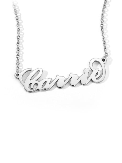 Lian Customize 925 Sterling Silver "Carrie" Style Personalized Name Necklace 0