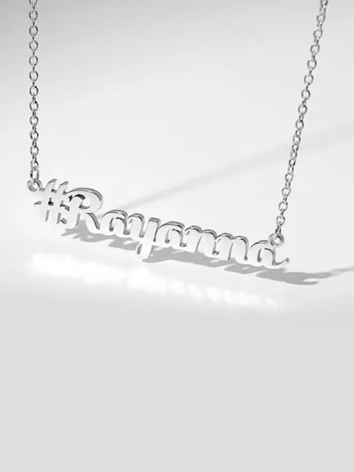 Lian Customized Silver Hashtag Name Necklace 2