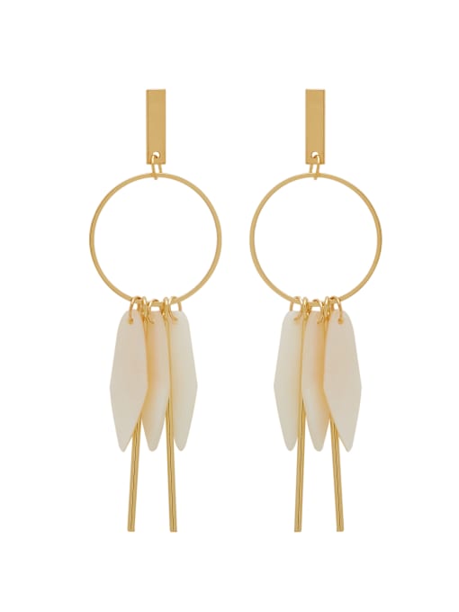 Ai Feng Gold Personalized Drop drop Earring with Gold Plated Zinc Alloy Shell 0