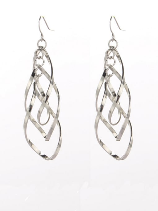 Belle Xin Fashion Silver-Plated Zinc Alloy Feather Drop drop Earring