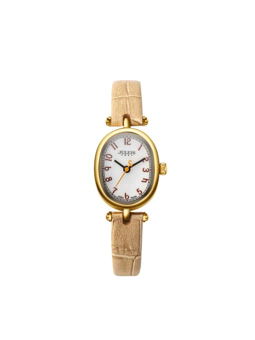 JULIUS Women 's Yellow Women's Watch Japanese Quartz Oval with 24-27.5mm 0