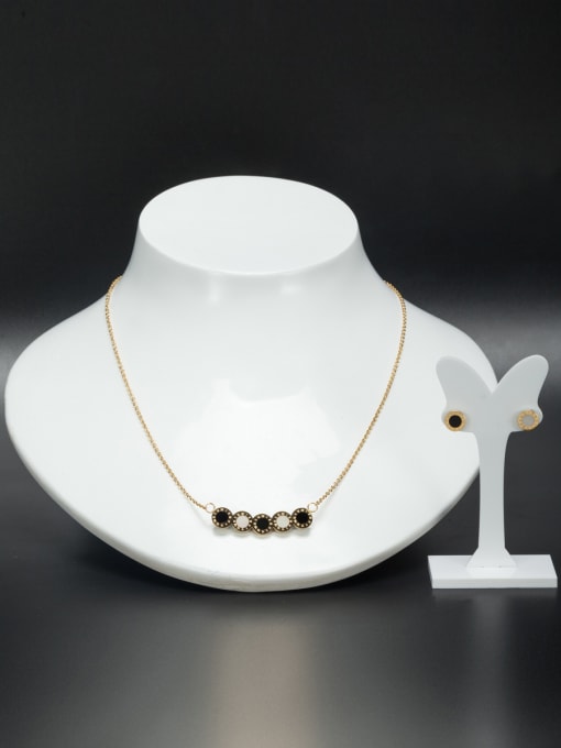 Jennifer Kou Gold Round 2 Pieces Set with Stainless steel 1