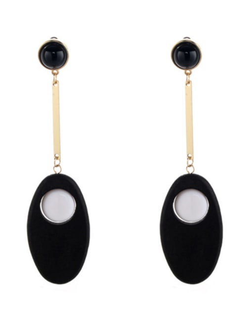 Belle Xin New design Gold Plated Zinc Alloy  Drop drop Earring in Black color 0