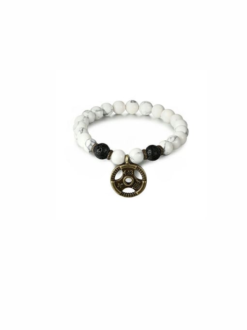 Hand OMI White Charm Youself ! Beads Bracelet