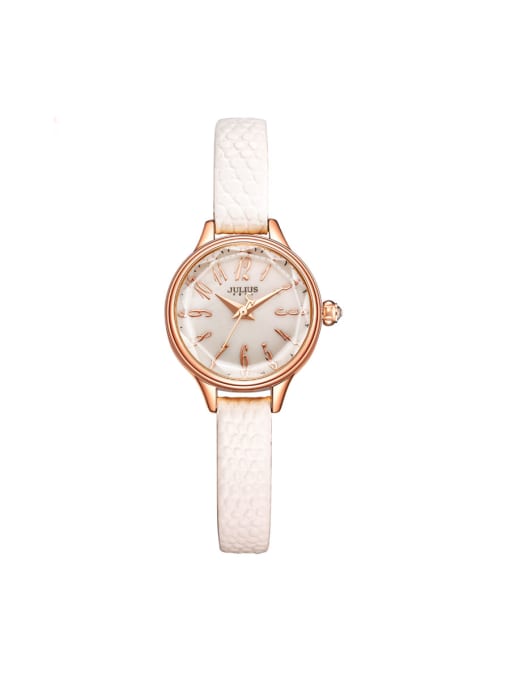 JULIUS Model No 1000003139 24-27.5mm size Alloy Round style Genuine Leather Women's Watch 0