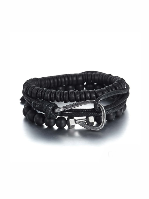 Hand OMI New design Zinc Alloy Charm Beads Bracelet in Black color 0