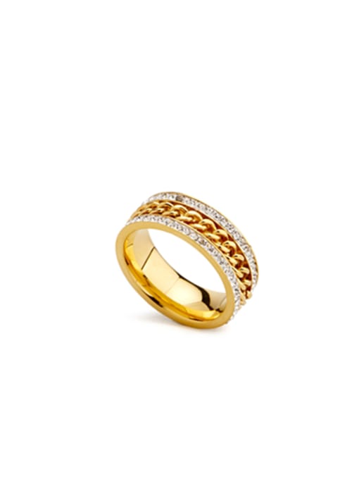 Jennifer Kou Gold Plated Stainless steel chain Band band ring 0