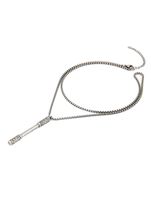 David Wa Silver-Plated Titanium Personalized Silver Necklace 1