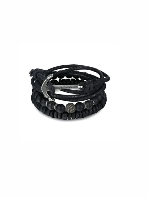 Hand OMI Personalized Black Charm Beads Bracelet 0