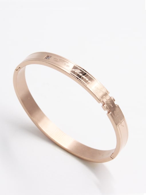 YUAN RUN style with Stainless steel Zircon Bangle   63MMX55MM