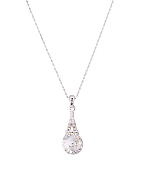 Guurachi Personalized Platinum Plated Zinc Alloy austrian Crystals White Necklac 0