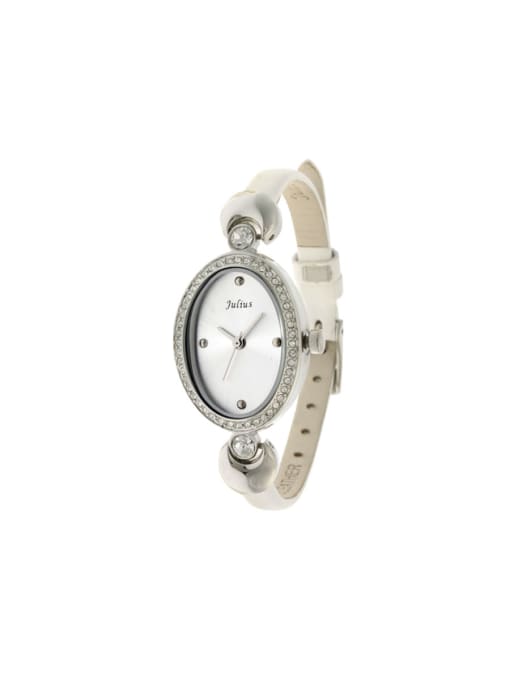 JULIUS Model No A000476W-006 23.5mm & Under size Alloy Oval style Genuine Leather Women's Watch