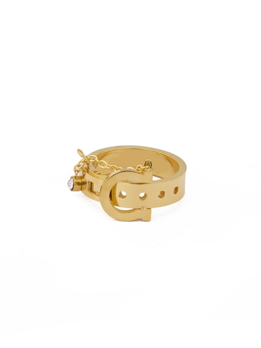 Jennifer Kou Model No 1000080 The new Gold Plated Stainless steel Statement Band band ring with Gold 0