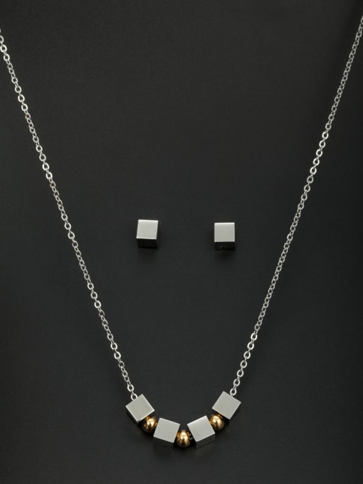 Jennifer Kou Blacksmith Made Stainless steel Beads Round 2 Pieces Set 0
