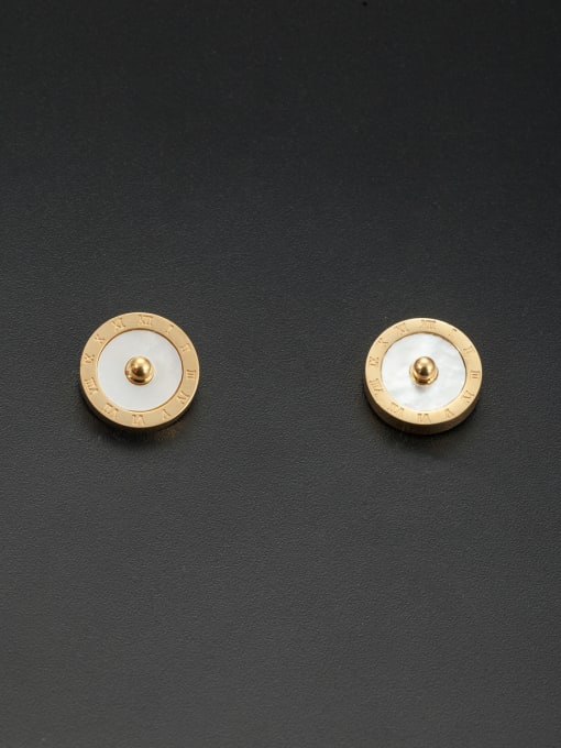 Jennifer Kou Model No A000165E-004 Custom Gold Round Studs stud Earring with Stainless steel 0