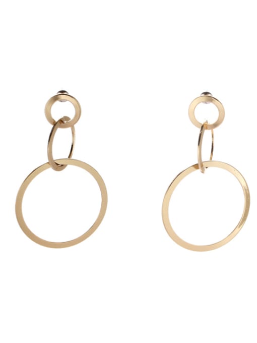 Belle Xin Fashion Gold Plated Zinc Alloy Round Drop drop Earring