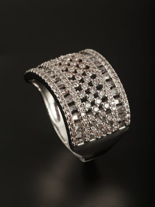 Tabora GODKI Luxury Women Wedding Dubai Model No 1000003012 New design Platinum Plated Copper Zircon Ring in White color 0
